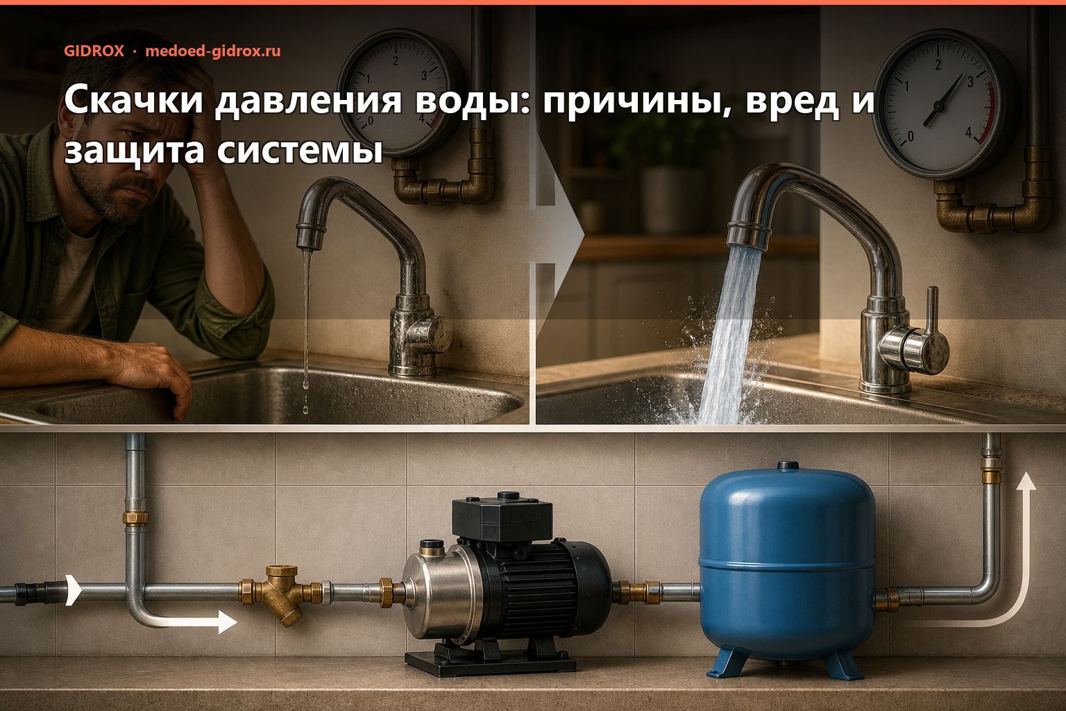 Скачки давления воды: причины, вред и защита системы