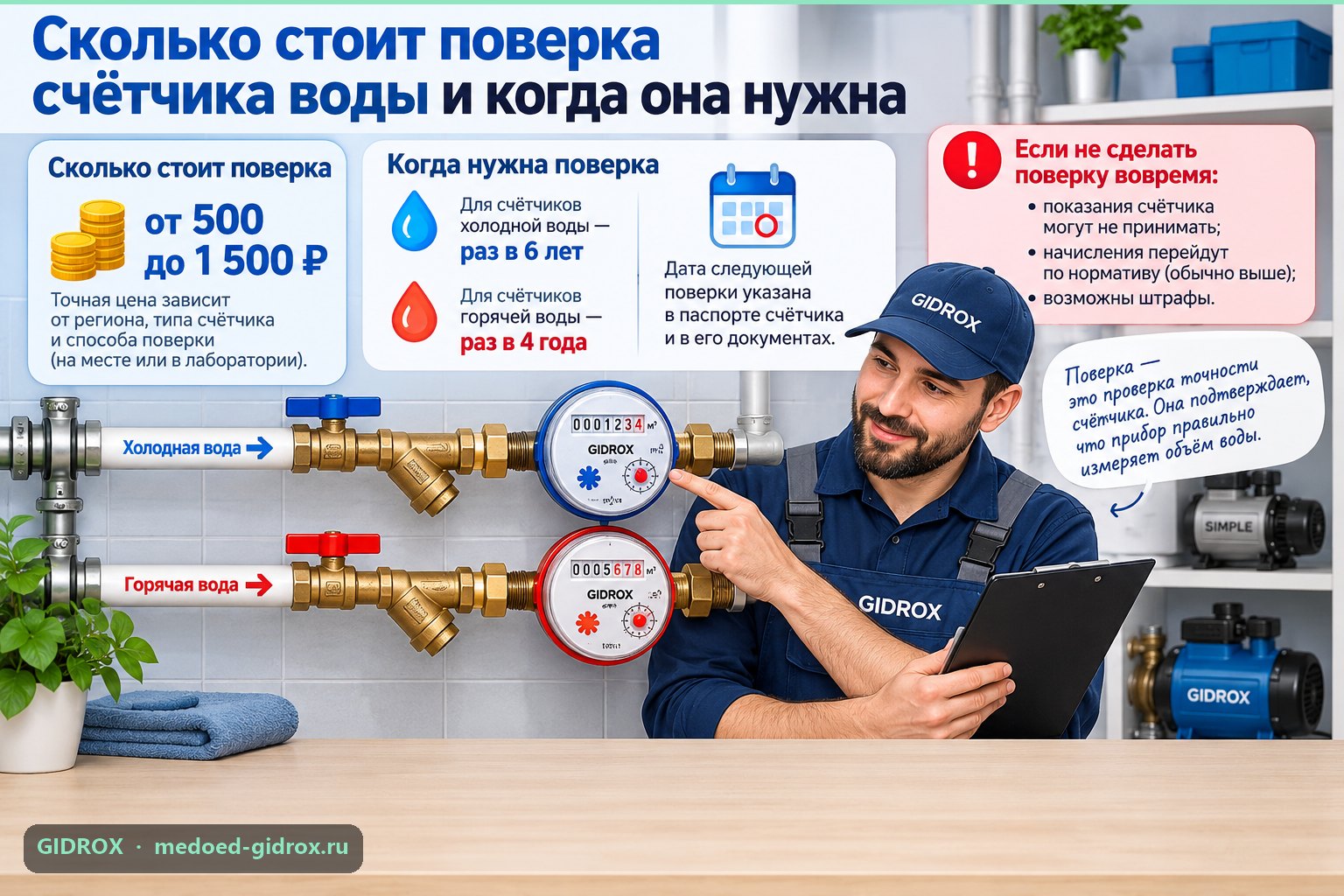 Сколько стоит поверка счётчика воды и когда она нужна