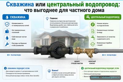 Скважина или центральный водопровод: что выгоднее для частного дома