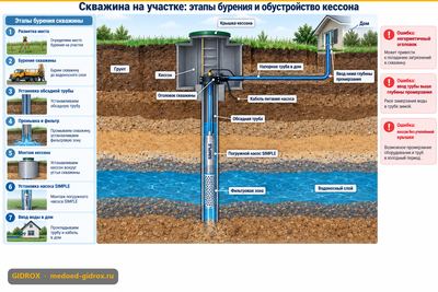 Скважина на участке: этапы бурения и обустройство кессона