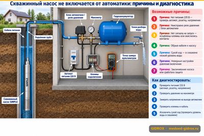 Скважинный насос не включается от автоматики: причины и диагностика