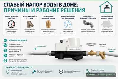 Слабый напор воды в доме: причины и рабочие решения