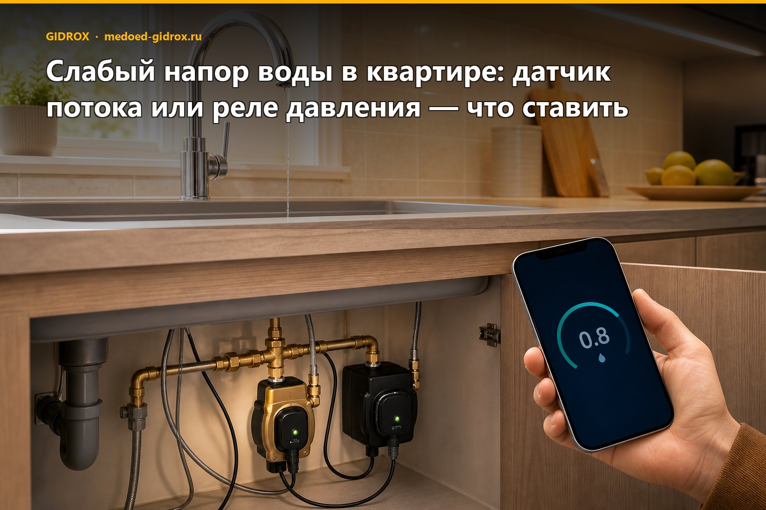Слабый напор воды в квартире: датчик потока или реле давления — что ставить