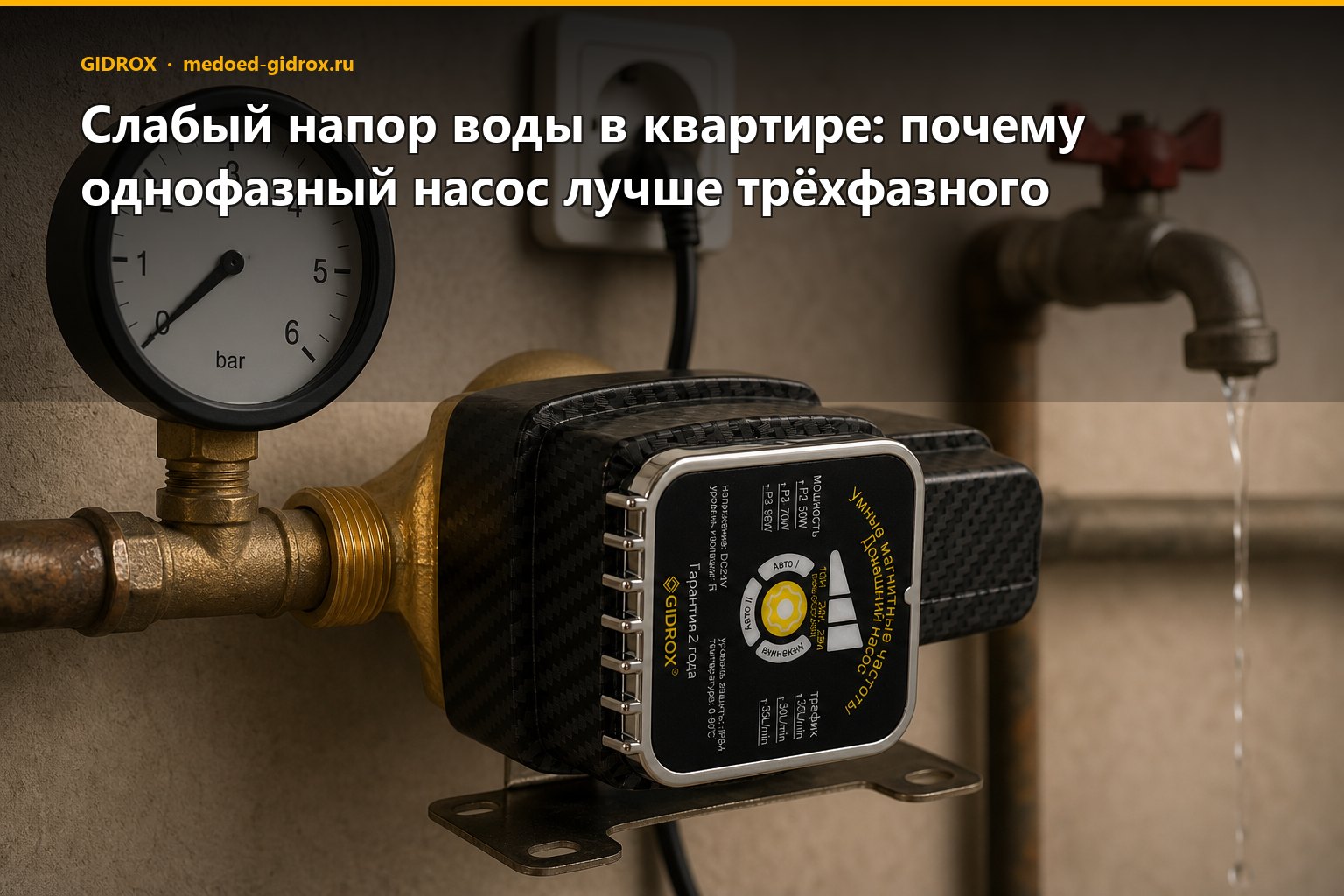 Слабый напор воды в квартире: почему однофазный насос лучше трёхфазного