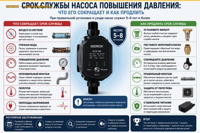 Срок службы насоса повышения давления: что его сокращает и как продлить