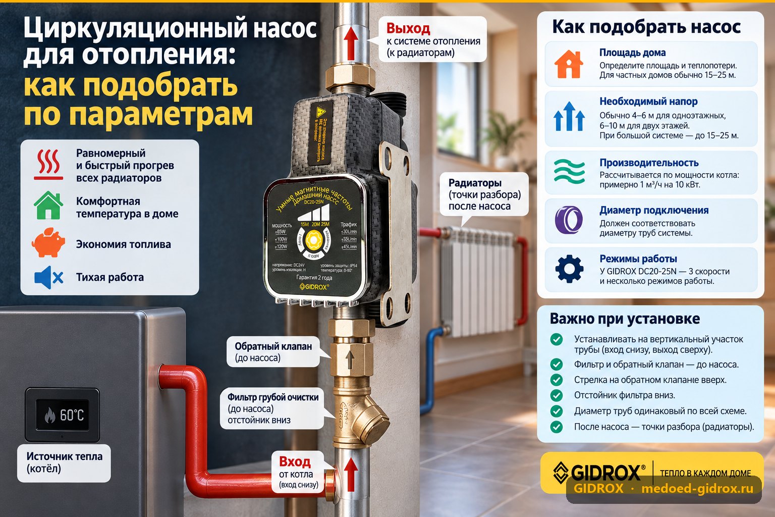 Циркуляционный насос для отопления: как подобрать по параметрам