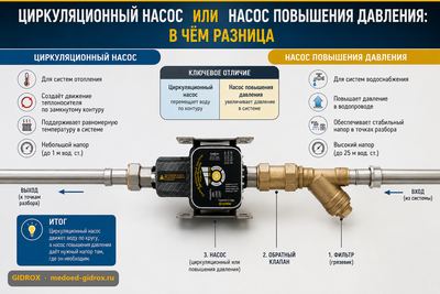 Циркуляционный насос или насос повышения давления: в чём разница