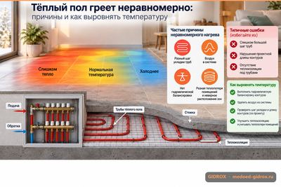 Тёплый пол греет неравномерно: причины и как выровнять температуру