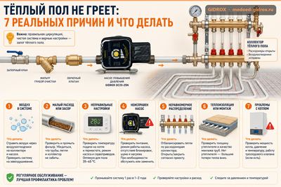 Тёплый пол не греет: 7 реальных причин и что делать