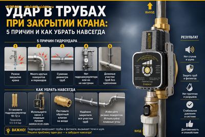 Удар в трубах при закрытии крана: 5 причин и как убрать навсегда