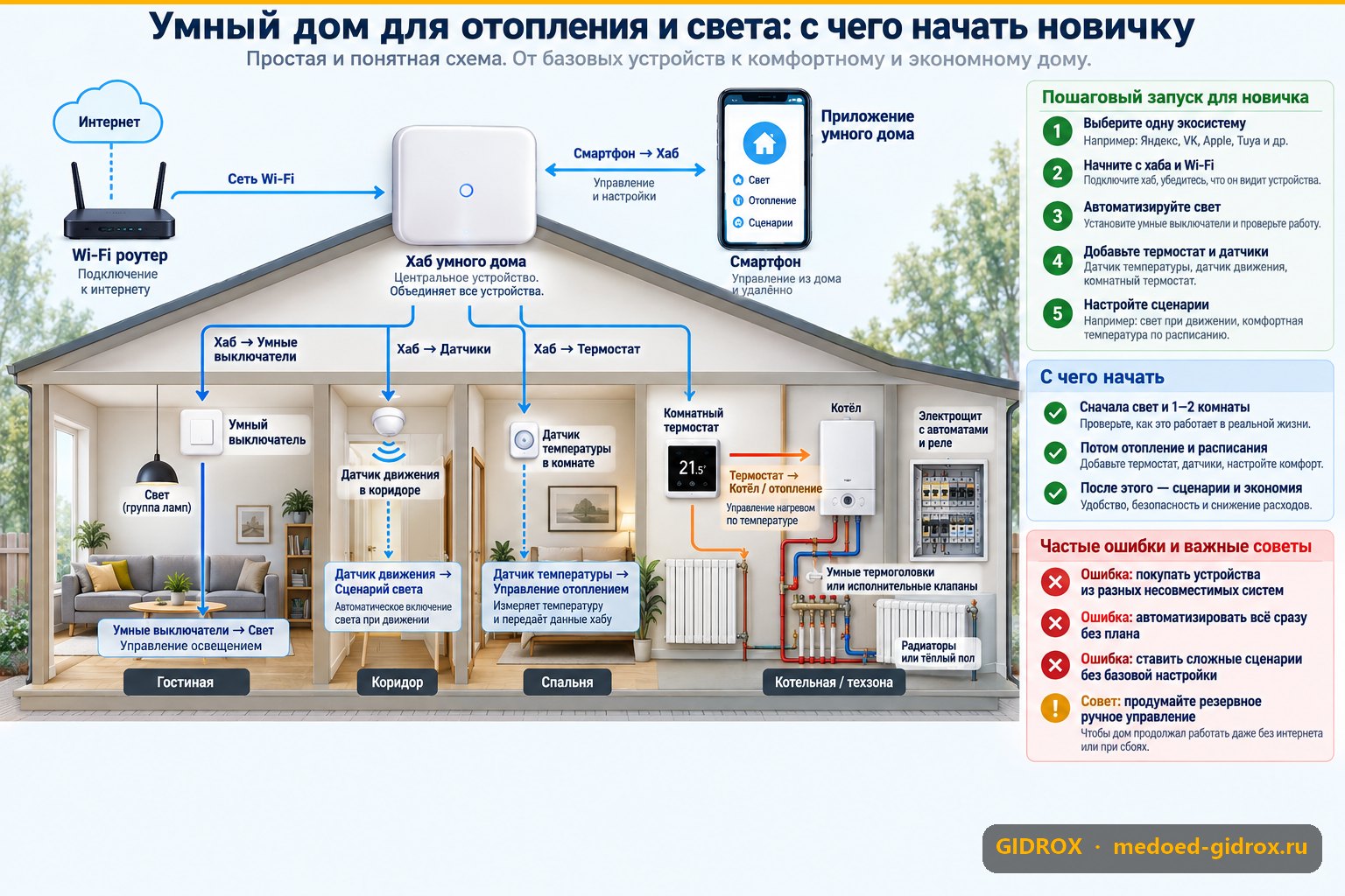 Умный дом для отопления и света: с чего начать новичку