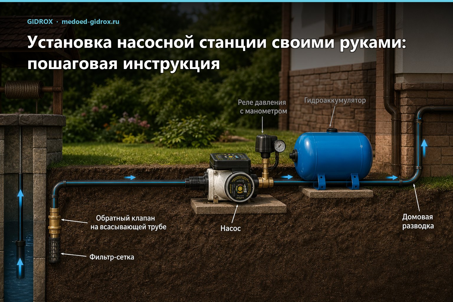 Установка насосной станции своими руками: пошаговая инструкция