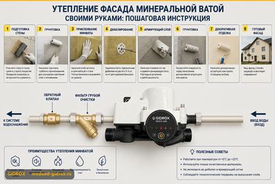 Утепление фасада минеральной ватой своими руками: пошаговая инструкция
