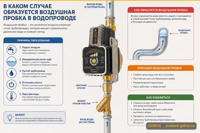 В каком случае образуется воздушная пробка в водопроводе