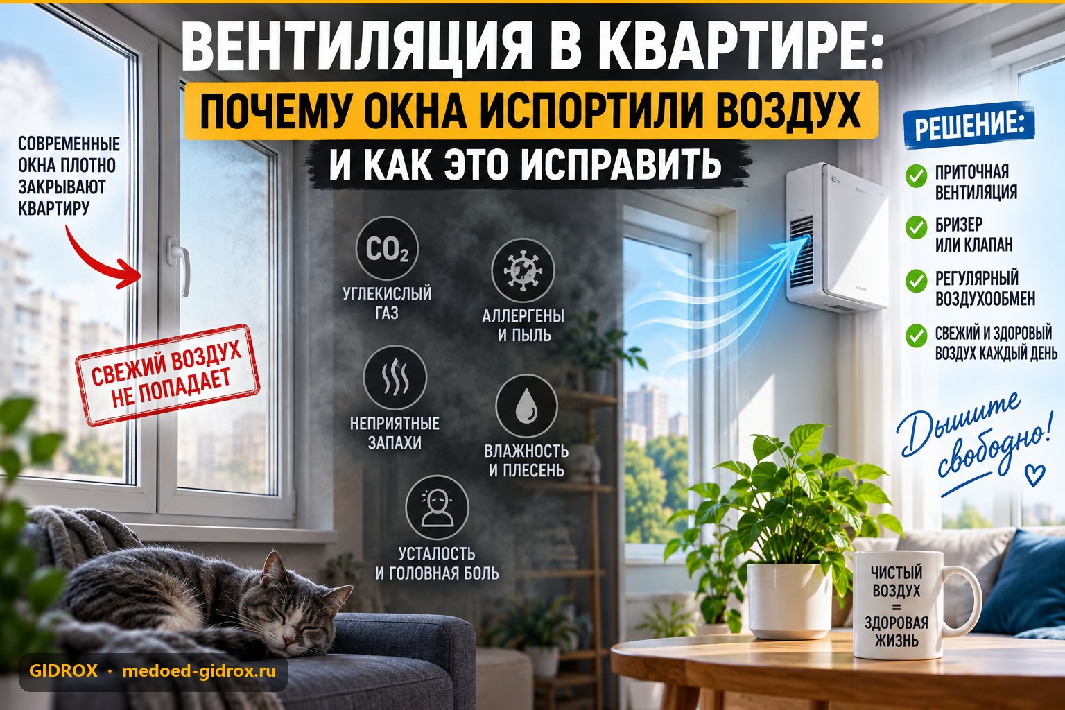 Вентиляция в квартире: почему окна испортили воздух и как это исправить
