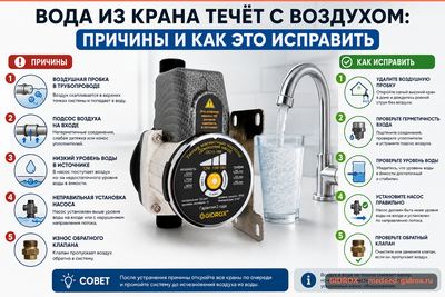 Вода из крана течёт с воздухом: причины и как это исправить
