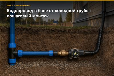 Водопровод в бане от холодной трубы: пошаговый монтаж