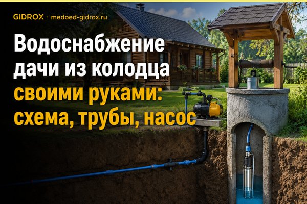 Водоснабжение дачи из колодца своими руками: схема, трубы, насос
