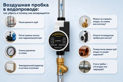 Воздушная пробка в водопроводе: как убрать и почему она возвращается