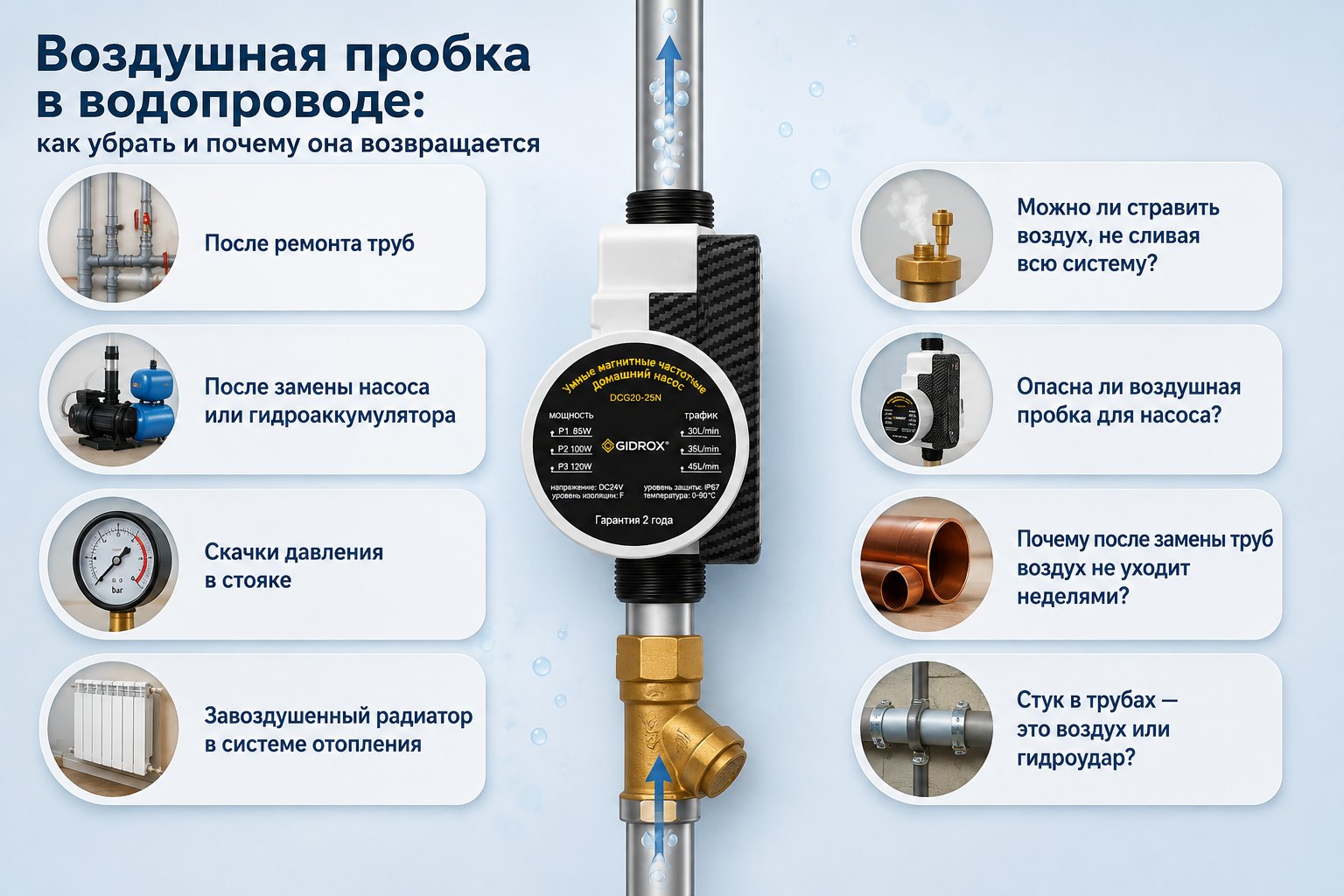 Воздушная пробка в водопроводе: как убрать и почему она возвращается