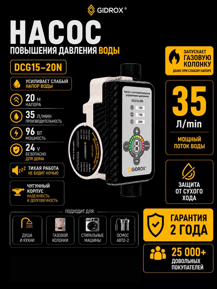 Насос для повышения давления воды GIDROX DCG15-20N